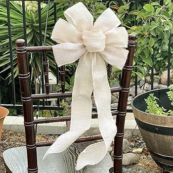 Amazon.com: Beige Burlap Ribbon Wreath Bow - 10